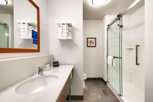 a bathroom with a sink and a shower at Hampton Inn & Suites Spanish Fork, Ut in Spanish Fork