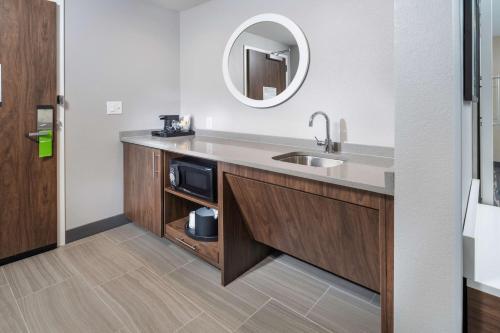 a bathroom with a sink and a mirror at Hampton Inn & Suites Conway, Ar in Conway