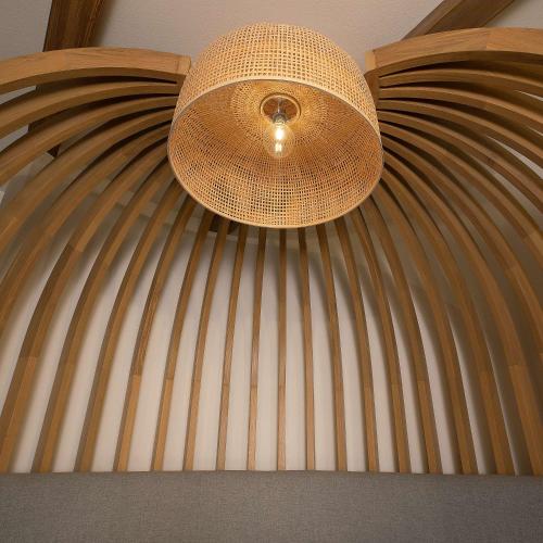 a ceiling with a large wicker light fixture at The Monsaraz San Diego, Tapestry Collection By Hilton in San Diego