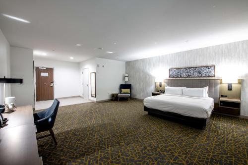 Doubletree Sulphur Lake Charles في سولفور: غرفة في الفندق مع سرير ومكتب
