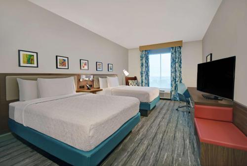 Телевизор и/или развлекательный центр в Hilton Garden Inn Houston Medical Center, TX
