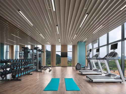 Fitness centrum a/nebo fitness zařízení v ubytování Hilton Garden Inn Huzhou Anji Phoenix Mountain