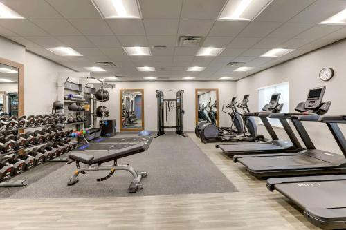 a fitness room with treadmills and cardio machines at Hampton Inn & Suites Weatherford, Tx in Weatherford