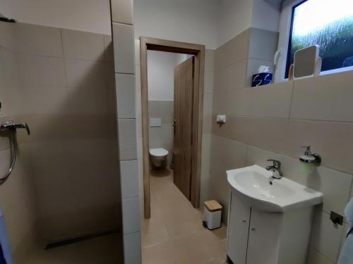 Koupelna v ubytování Apartman pod lipou - samostatny objekt