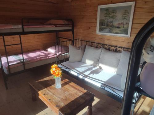 Postel nebo postele na pokoji v ubytování Nový kemp Slezské Pavlovice