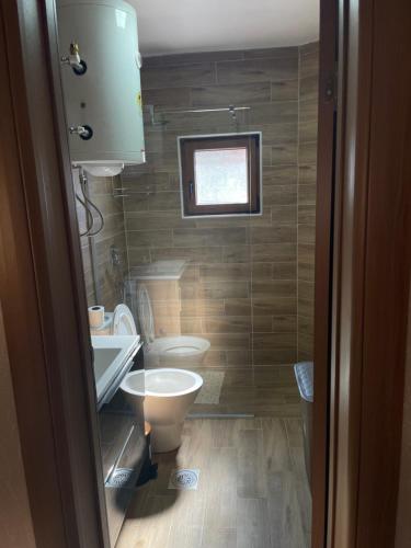 a bathroom with a toilet and a sink at Vikendica Una in Kolašin