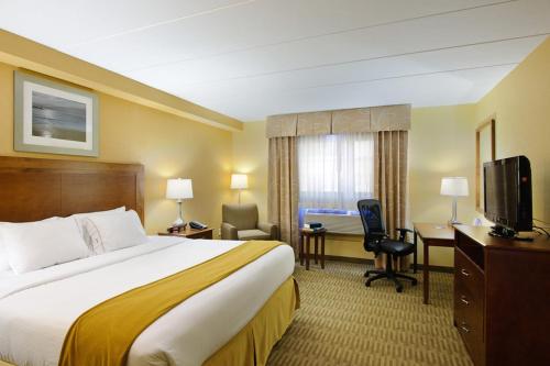 een hotelkamer met een bed en een bureau bij Holiday Inn Express Philadelphia Airport, an IHG Hotel in Essington