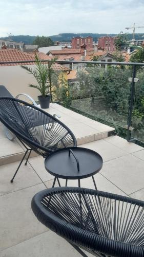 Balkón nebo terasa v ubytování Apartmaja Eva&Pia