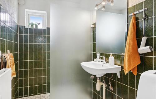 a bathroom with a sink and a mirror at 3 Bedroom Stunning Home In Skagen in Skagen