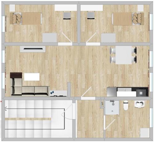 Koupelna v ubytování Cityappartement am Bauhaus-Museum