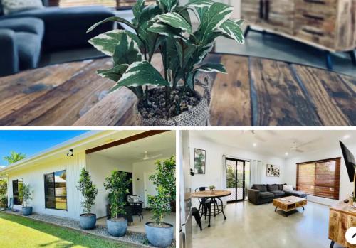 a collage of photos of a living room and a house at Home in mission beach in Mission Beach