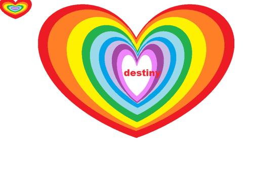 um coração de arco-íris com a palavra destino dentro em STUDIO FLAT em Belvedere