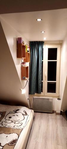 une chambre avec un lit et une fenêtre dans l'établissement Paris, à Paris