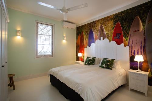 Cama o camas de una habitación en A Beautiful Villa Curacao with large pool and tropical garden