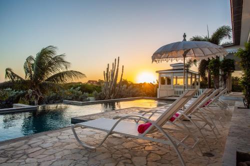 Piscina en o cerca de A Beautiful Villa Curacao with large pool and tropical garden