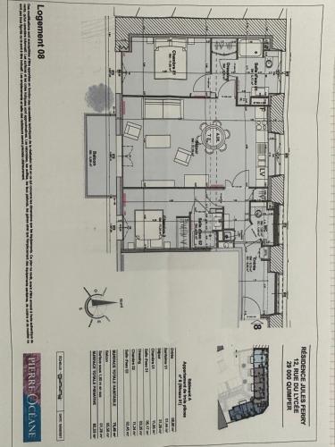 Půdorys ubytování Appartement Design X - Hyper Centre - Parking Privé - Quimper