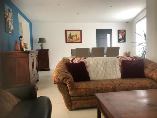 Χώρος καθιστικού στο Maison-Gite Chez Roland