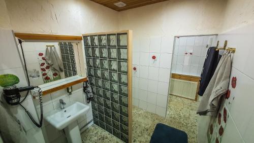 Koupelna v ubytování Villa Meretare