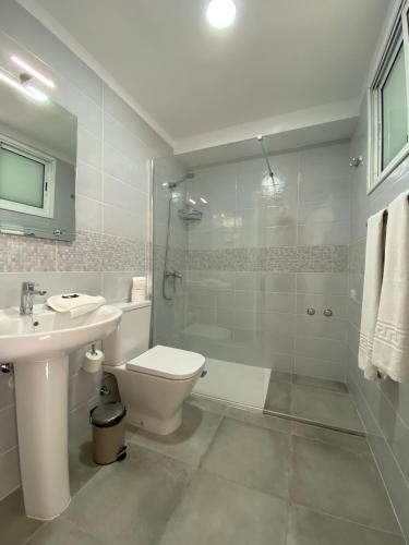 a bathroom with a toilet and a sink and a shower at Paradero II in Playa de las Americas