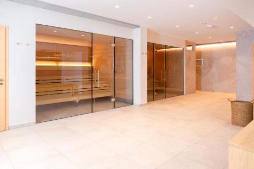 a glass walk in closet in a house at FischerS in Kassel