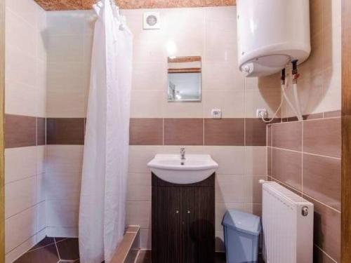 米科瓦伊基的住宿－Idea Domki，一间带水槽和卫生间的浴室