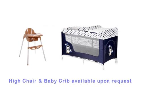 a blue crib and a baby crib crib adjustableoir request at Unique Luxurious Jacuzzi PENTHOUSE DUPLEX in City Center! 2 BATHS! FREE PARKING! in Sofia