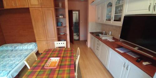 Kuchyň nebo kuchyňský kout v ubytování Anne apartman Siófok