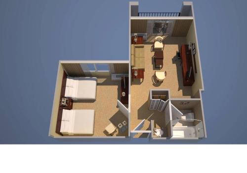 a rendering of a floor plan of a house at Courtyard San Jose Cupertino in Cupertino
