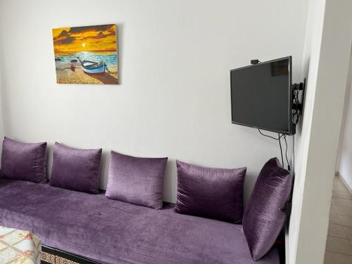 TV a/nebo společenská místnost v ubytování Appartement F3 en location d'été