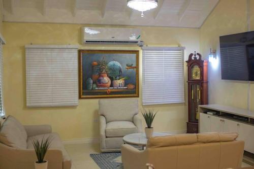 a living room with a couch and a chair at Villa Paradiso in Richmond