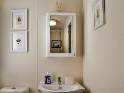 ダルビーティにあるWildhaven Lodgeのバスルーム(洗面台、鏡、トイレ付)