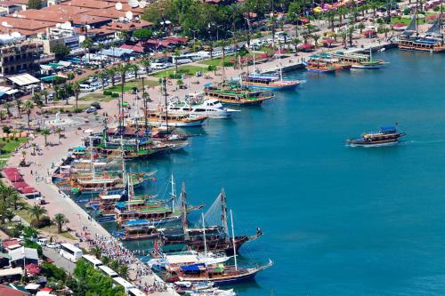 a group of boats are docked in a harbor at Agora Boutique Apart Hotel in Alanya
