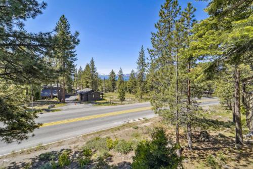 an aerial view of a road with trees at 1 Mi to Lake Tahoe Beaches Condo with Pool Access! in Tahoe City