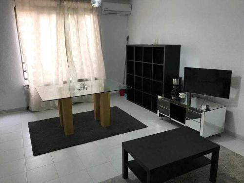 TV a/nebo společenská místnost v ubytování Apartamento en plaza callao Madrid