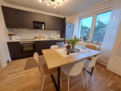 Η κουζίνα ή μικρή κουζίνα στο Apartmánový dům se zahradou v klidné části Prahy