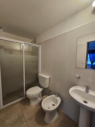 サルタにあるDepartamento Portezueloのバスルーム(トイレ、洗面台、シャワー付)