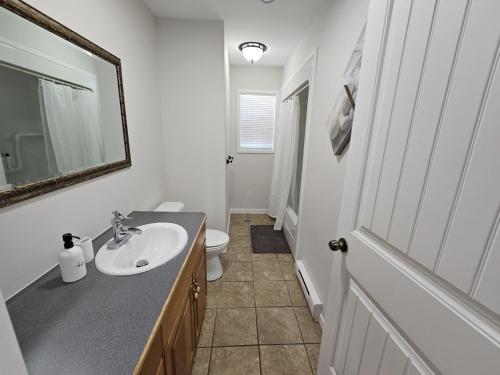 a bathroom with a sink and a toilet at Douglas Lake Paradise A in Saint John