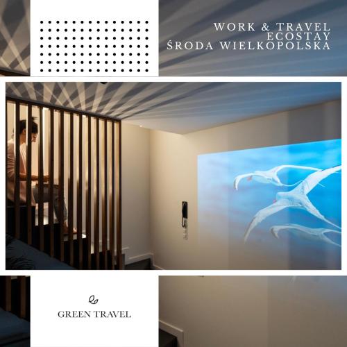 a collage of photos of a room with a crib at Work & Travel _ EcoStay _ Środa Wielkopolska in Środa Wielkopolska