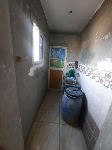 uma casa de banho com um vaso grande ao lado de um lavatório em المرج الشرقيه ش احمد ابو طالب no Cairo