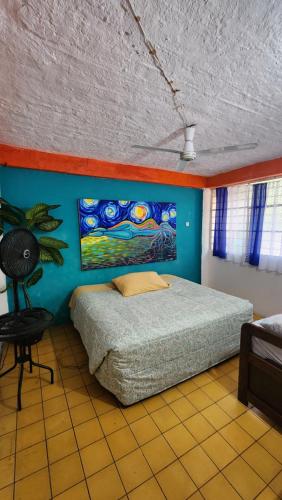 Cama o camas de una habitación en Hostel Vallarta