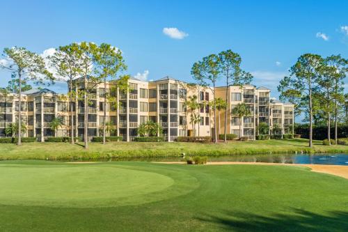 a view of the resort from the golf course at Marriott's Royal Palms in Orlando
