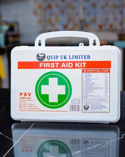 a first aid kit sign on top of a box at Forget your worries in this serene 5 Bedroom Villa in Ngong in Nairobi