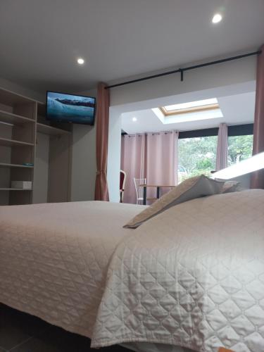 Posteľ alebo postele v izbe v ubytovaní LA CASA Bed&breakfast entrée indépendante 26m2 Calme Proche de tout WIFI Parking privé Jardin terrasse