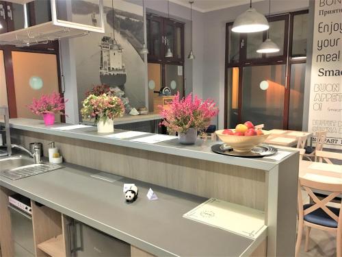Dapur atau dapur kecil di Hostel Annamarie