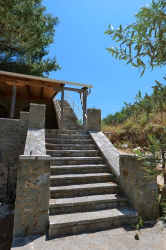 a set of stairs leading up to a building at Green Villa in Sarandë