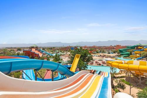 a view of a water park with a water slide at Pickalbatros Aqua Fun Club All Inclusive in Marrakech