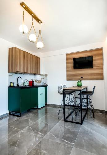 Dapur atau dapur kecil di Aigli Skala Maries Deluxe
