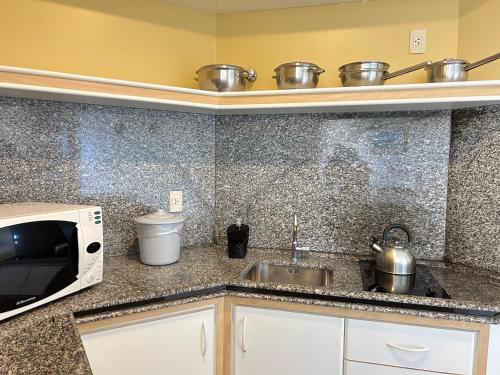 Una cocina o zona de cocina en Golfinhos Apart Hotel