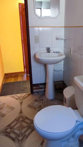 Koupelna v ubytování Hosteria LAS ISLAS