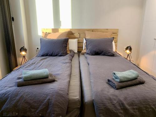 2 nebeneinander sitzende Betten in einem Schlafzimmer in der Unterkunft Casa Dana Duna 2 by Spain2home in Torrox